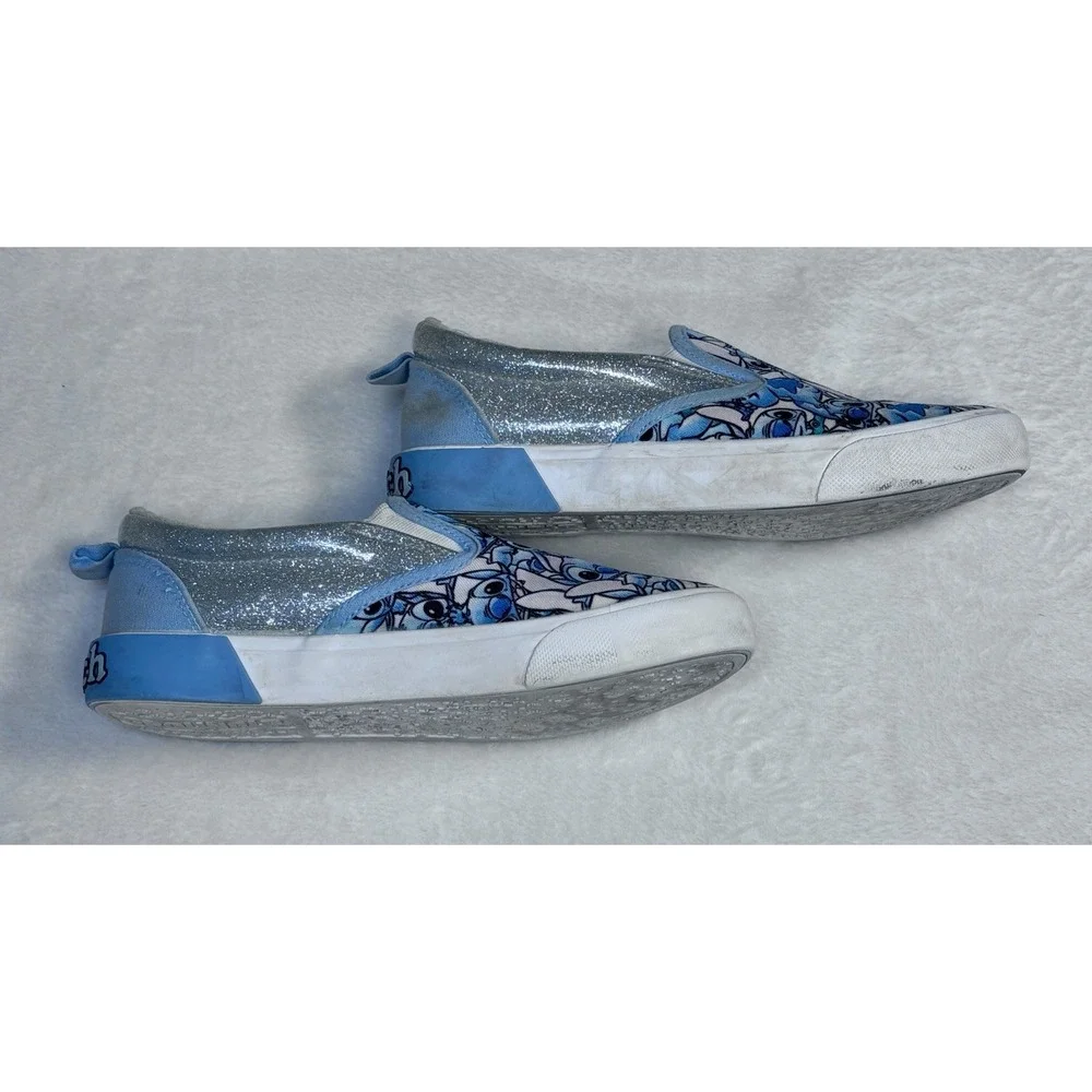 Stitch Ground Up Disney Lilo Stitch silver glitter Slip On Shoes sneaker youth 3